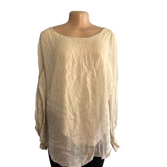 3/$30 🍂 Tempo Paris Silk Flowy Boho Layered Long Sleeve Blouse - Picture 1 of 10
